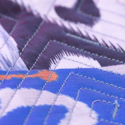 Alternate image for Blue-Toned Patchwork Ikat Tote Bag Crafted in Uzbekistan Blue Traditions