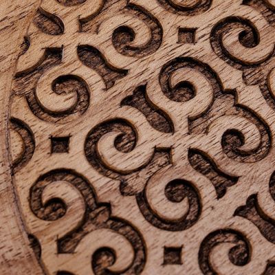 Alternate image for Traditional Hand-Carved Patterned Walnut Wood Jewelry Box Palace Homage