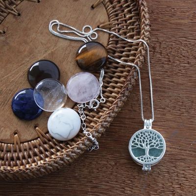 Alternate image for Brazilian Convertible Gemstone Necklace Precious Tree of Life