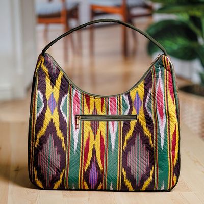 Alternate image for Colorful Ikat Handbag with Five Exterior Zippered Pockets Colors from the Road