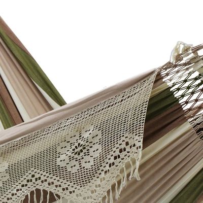 Alternate image for Striped Cotton Hammock in Earth Tones Double Isle of Palms