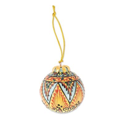 Alternate image for Hand-Painted Traditional Spherical Ceramic Ornament Cathedral Sphere