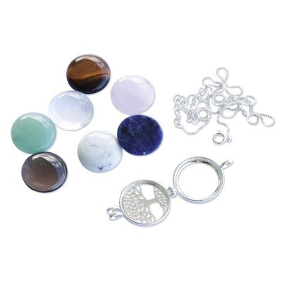 Alternate image for Brazilian Convertible Gemstone Necklace Precious Tree of Life