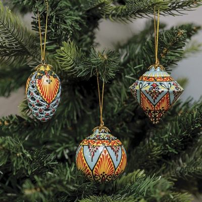 Alternate image for Hand-Painted Traditional Diamond Ceramic Ornament Cathedral Diamond