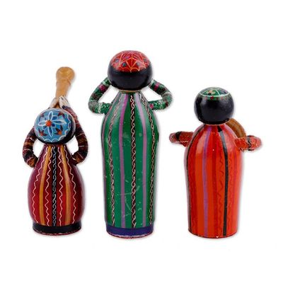 Alternate image for Set of Three Hand-Painted Wood Musician Figurines Gallant Ensemble