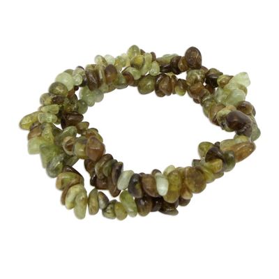 Alternate image for Green Garnet Beaded Stretch Bracelets Set of 3 Garnet Glory in Green