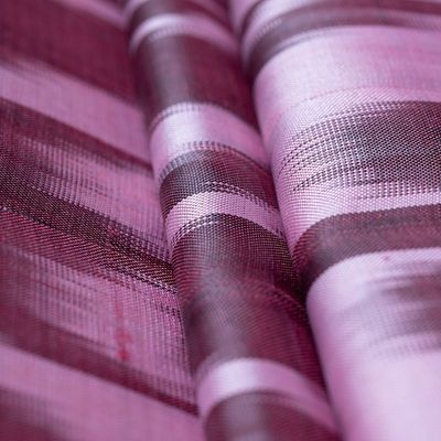 Alternate image for Burgundy Hand-Woven Fringed Silk Ikat Scarf from Uzbekistan Stylish Burgundy