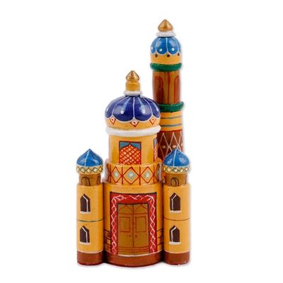 Alternate image for Hand-Painted Traditional Pine and Birch Wood Minarets Dushanbe Minarets