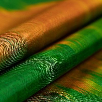 Alternate image for Handwoven Traditional Green and Yellow Silk Shawl Green Bukhara