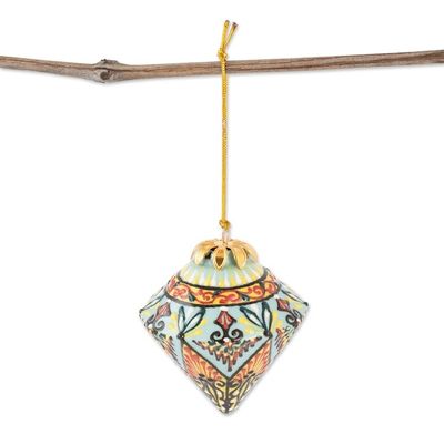 Alternate image for Hand-Painted Traditional Diamond Ceramic Ornament Cathedral Diamond