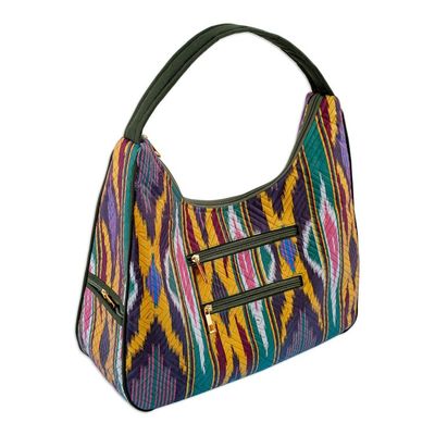Alternate image for Colorful Ikat Handbag with Five Exterior Zippered Pockets Colors from the Road