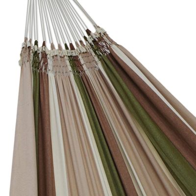 Alternate image for Striped Cotton Hammock in Earth Tones Double Isle of Palms
