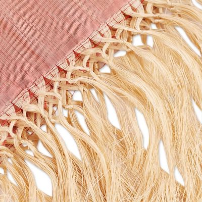 Alternate image for Handwoven Striped Pink Silk Shawl with Fringes Dulcet of the Desert