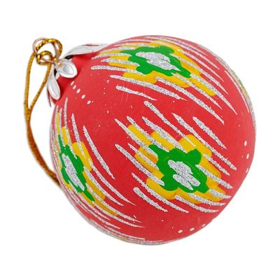Alternate image for Hand-Painted Traditional Round Red Ceramic Ornament Red Folktales