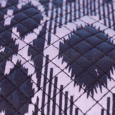 Alternate image for Cosmetic Bag with Zipper Closure and Navy Ikat Pattern Navy Trends