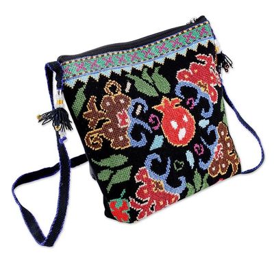 Alternate image for Pomegranate-Themed Iroki Embroidered Sling in Vibrant Hues Sweet Season