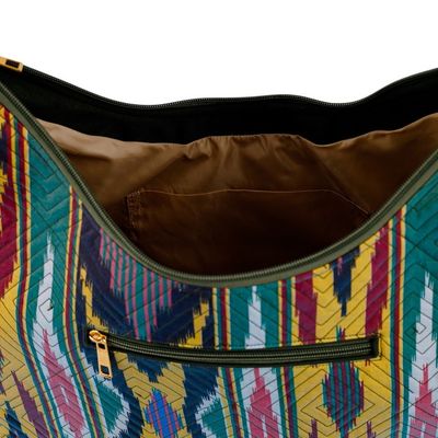 Alternate image for Colorful Ikat Handbag with Five Exterior Zippered Pockets Colors from the Road