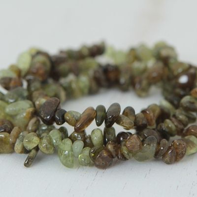 Alternate image for Green Garnet Beaded Stretch Bracelets Set of 3 Garnet Glory in Green