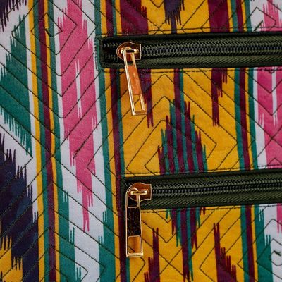 Alternate image for Colorful Ikat Handbag with Five Exterior Zippered Pockets Colors from the Road