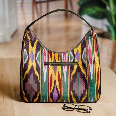 Alternate image for Colorful Ikat Handbag with Five Exterior Zippered Pockets Colors from the Road