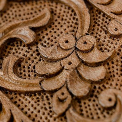 Alternate image for Hand-Carved Rectangle Floral Walnut Wood Puzzle Box Rectangle Paradise