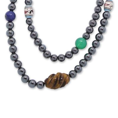 Alternate image for Brazilian Handcrafted Multi-Gemstone Long Beaded Necklace Glamorous Rainbow