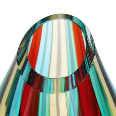 Alternate image for Striped Murano-Style Art Glass Vase 6 Inch Circus