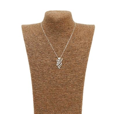 Alternate image for Gold Accented Sterling Silver Pendant Angel Necklace Angel Gabriel