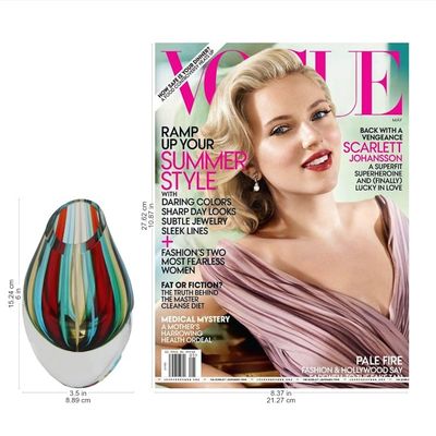 Alternate image for Striped Murano-Style Art Glass Vase 6 Inch Circus