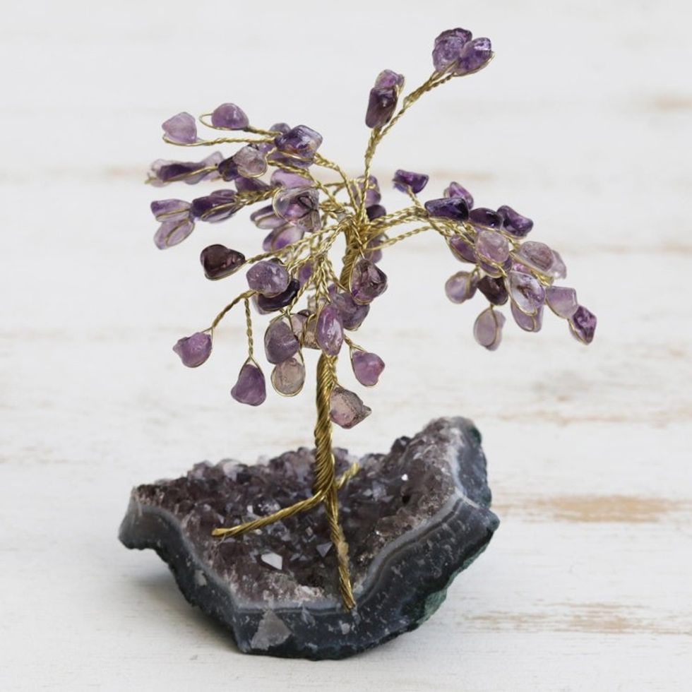 Amethyst Gemstone Tree Sculpture from Brazil 'Little Tree'