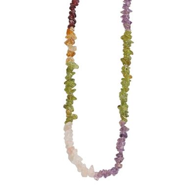 Alternate image for Long Multi-Gemstone Beaded Necklace Crafted in Brazil Colorful Mists