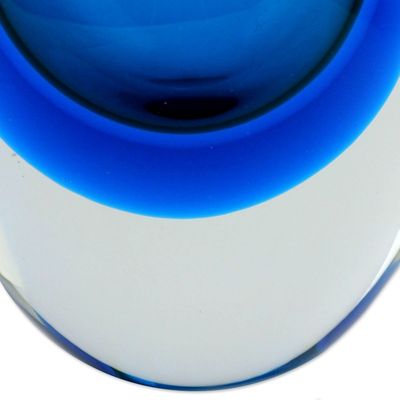 Alternate image for Blue Art Glass Murano Inspired Vase Levitating Sky
