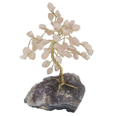 Alternate image for Rose Quartz and Amethyst Gemstone Tree from Brazil Little Tree