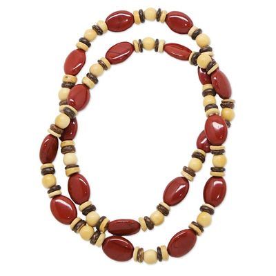 Alternate image for Long Beaded Necklace with Jasper Red River