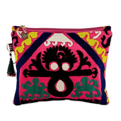 Alternate image for Upcycled Travel Bag with Hand-Embroidered Uzbek Motifs Chic Traditions