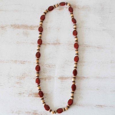 Alternate image for Long Beaded Necklace with Jasper Red River