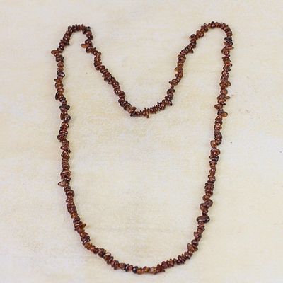 Alternate image for Long Garnet Beaded Necklace from Brazil Fiery Infatuation