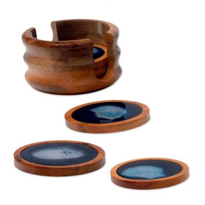 Alternate image for Blue Agate Coasters Set of 6 Sky High