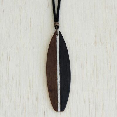 Alternate image for Mens Brown Wood Pendant Necklace form Brazil Surfers Spirit
