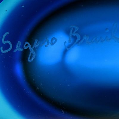 Alternate image for Blue Art Glass Murano Inspired Vase Levitating Sky