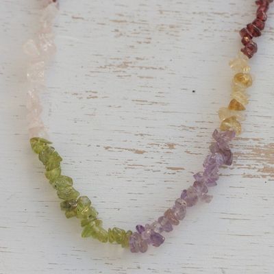 Alternate image for Long Multi-Gemstone Beaded Necklace Crafted in Brazil Colorful Mists