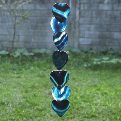 Alternate image for Heart-Shaped Blue Agate Mobile Indigo Hearts