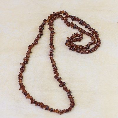 Alternate image for Long Garnet Beaded Necklace from Brazil Fiery Infatuation