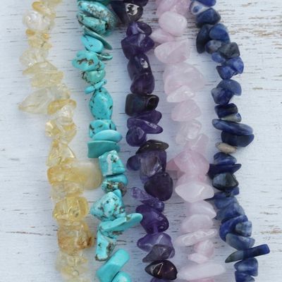 Alternate image for Gemstone Beaded Necklaces Set of 5 from Brazil Five Graces