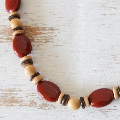 Alternate image for Long Beaded Necklace with Jasper Red River