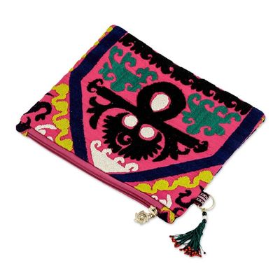 Alternate image for Upcycled Travel Bag with Hand-Embroidered Uzbek Motifs Chic Traditions