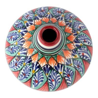 Alternate image for Glazed Ceramic Vase with Hand-Painted Motifs from Uzbekistan Uzbek Delight