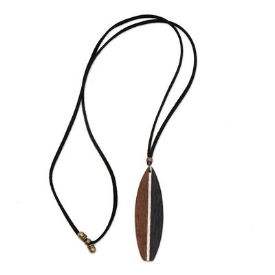 Alternate image for Mens Brown Wood Pendant Necklace form Brazil Surfers Spirit