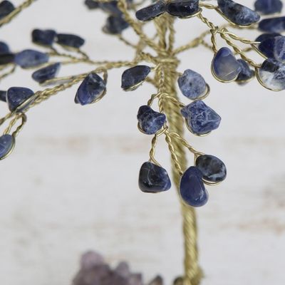 Alternate image for Handmade Sodalite Gemstone Tree Crafted in Brazil Mystical Tree