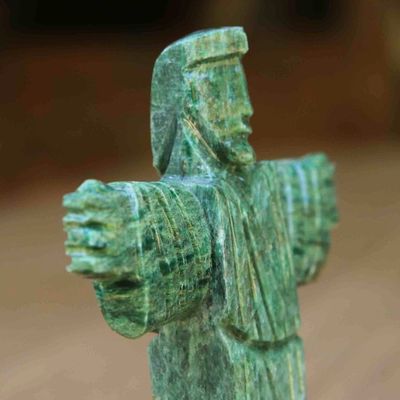 Alternate image for Christ the Redeemer-Inspired Handmade Serpentinite Sculpture Meditation of the Benevolent